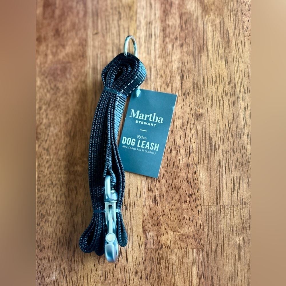Martha Stewart 5' Nylon Dog Leash Black